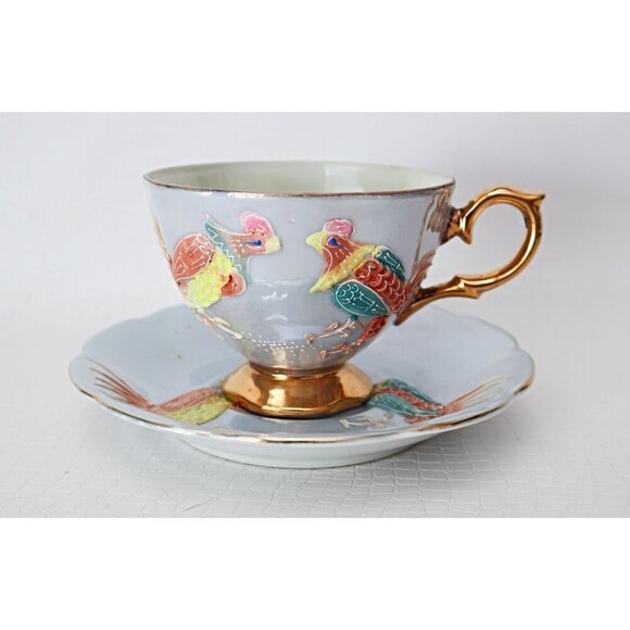 Vintage Lusterware Tea Cup & Saucer Teacup Dragonware - Picture 2 of 5